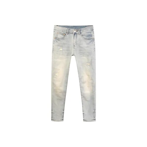 JIKENDI Светло-синие мужские джинсы