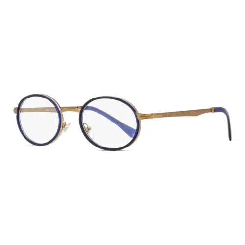 PERSOL Металлические Ацетатные Оправы для Очков Oval Женские Синий Желтый