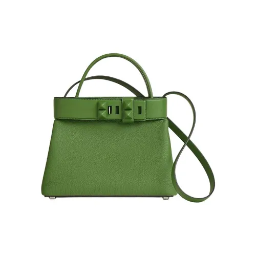 HERMES Medor Коровья кожа Togo с Swift кожа через плечо сумка женская шелк синий зеленый