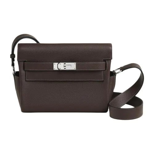 HERMES Kelly BARENIA Faubourg Телячья кожа Курьерская сумка Сумка на плечо Маленький Мужской 46 Ebene Эбеновый