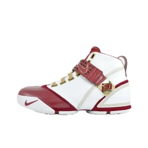 Nike Lebron 5 High Топ Баскетбольные кроссовки Мужской Белый Красный
