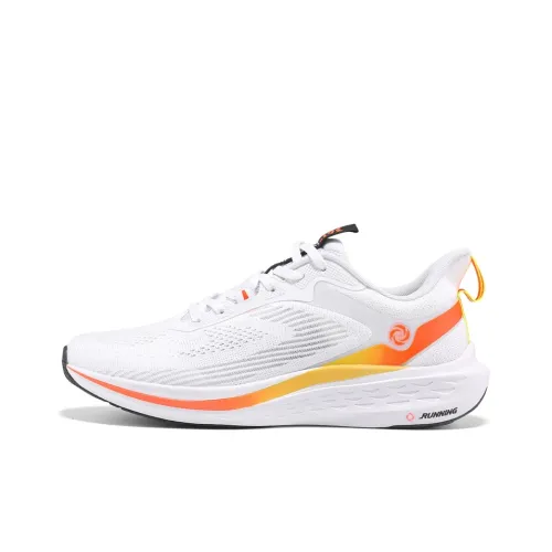 361° Амортизация Износостойкий Низкий Топ Спринт Беговые кроссовки Мужские Белый Оранжевый