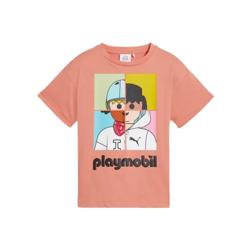 PUMA x PLAYMOBIL® T-рубашка оранжево-розовая для малышей и детей дошкольного возраста