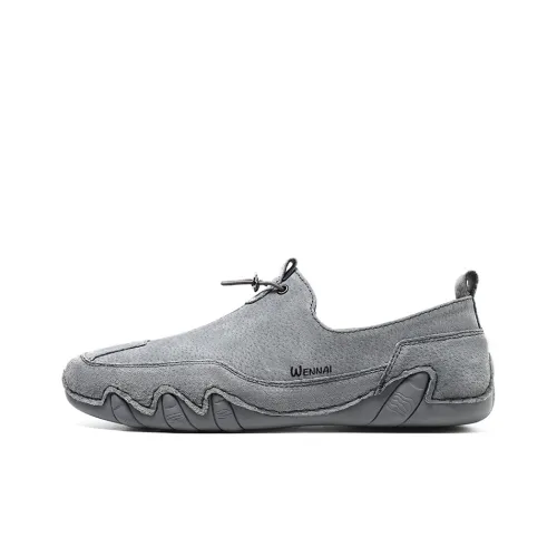 Wen Nai Мужские повседневные туфли Low Top Серые Мужские