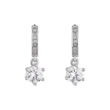 Серьги-кольца с круглым ромбом