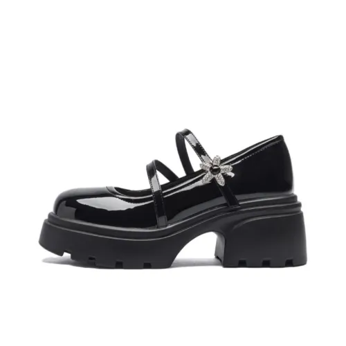 15 MINS Mary Jane Shoes 6 см Женские Черные