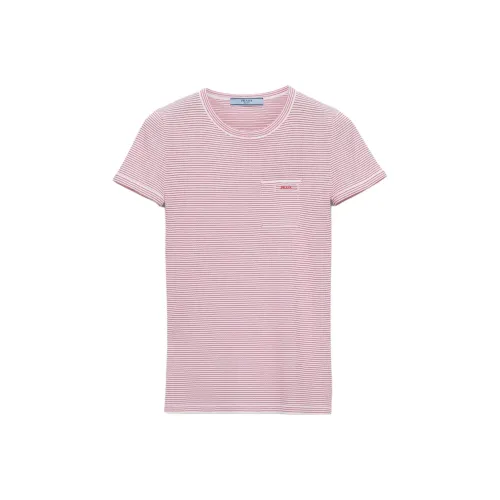 PRADA FW25 Стандартная T-рубашка Женская Белая Красная