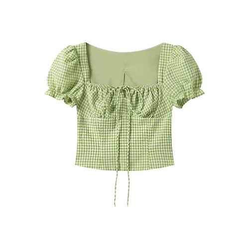 AURORA MUSE Матча Зеленый Женские Короткие Топы