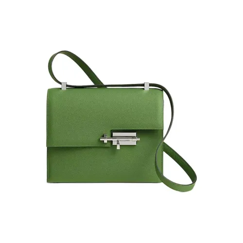 HERMES Verrou Epsom Телячья кожа Сумка через плечо Женские A8 Yuka Лента Зеленый