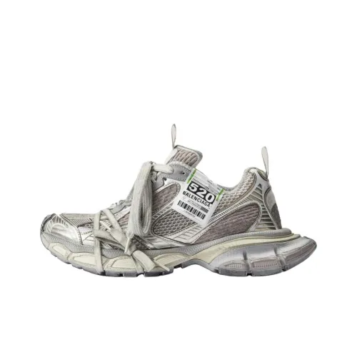 Balenciaga 3XL Низкий Топ Толстая Подошва Кроссовки Мужские Серебряные