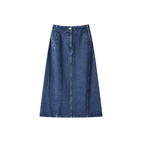 MOPROBABLY Denim Long Skirt Women's