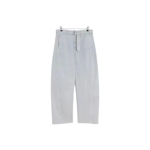 Lemaire Снежинка Текстурированные Джинсы Женские Голубо-серого Цвета