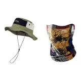 Армейский зеленый комплект одежды (шапки и кепки + маска для лица с текстурой Bark)