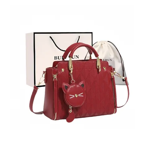 Bullrun Microfiber Synthetic Leather Bag Women's Burgundy