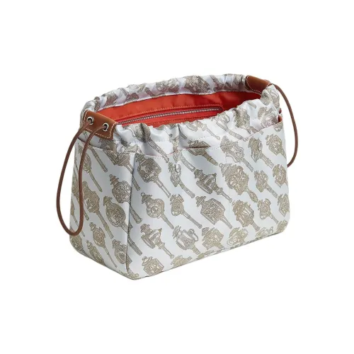 HERMES Fourbi Шелк Клатч Женский Пыльно-синий MOLE Серый Светло-рыжевато-коричневый