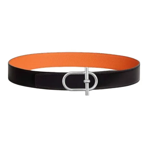 HERMES Телячья кожа Кожаные ремни Мужской Апельсин Ширина 3,8 см
