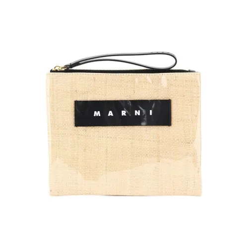 MARNI PVC клатч маленький женский бежевый