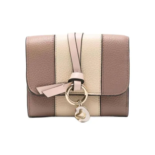 Chloe Alphabet Телячья кожа Кошелек Маленький Женский Коричневый Бежевый