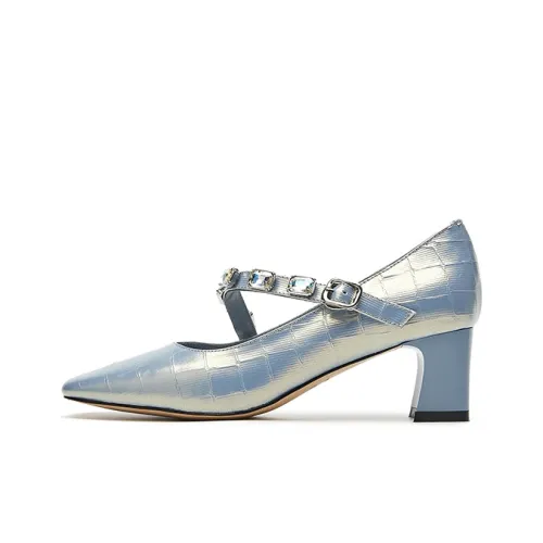 ST SAT Грубый каблук Мэри Джейн туфли 5,5 см женские