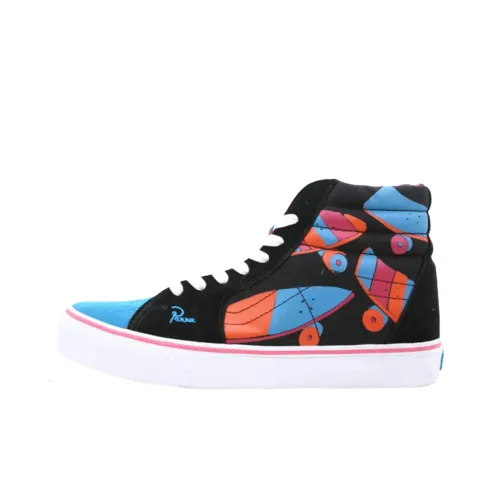 Parra x Vans Sk8 Hi Low Скейтборд Кроссовки Унисекс Синий Черный
