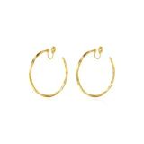 Серьги-клипсы Hao Ying Искрящиеся 1 пара (Золото) 50 мм