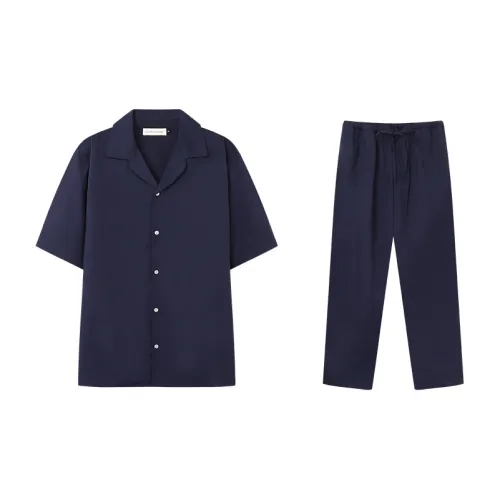 CICADAHOME Летний комплект пижамы для мужчин темно-синий