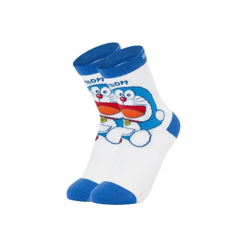 Skechers Kids x Doraemon Совместный модель Носки 2 упаковки Зефирный белый Ультрамарин 064D Детский