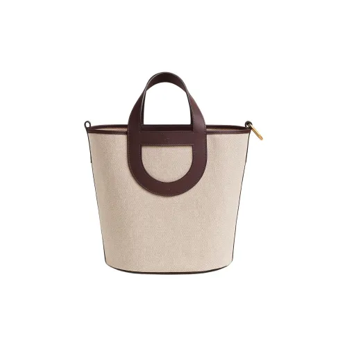 HERMES In The Loop Canvas Swift Телячья кожа Сумка Женская Светлый бежевый Седло Красный