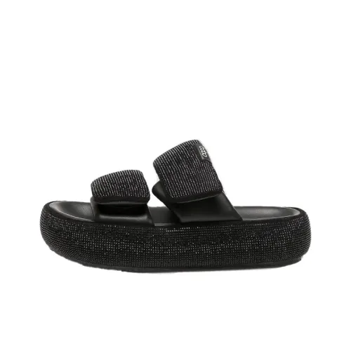 WOOS BOBO Резина Подошва Стразы Амортизация Слипоны Женские