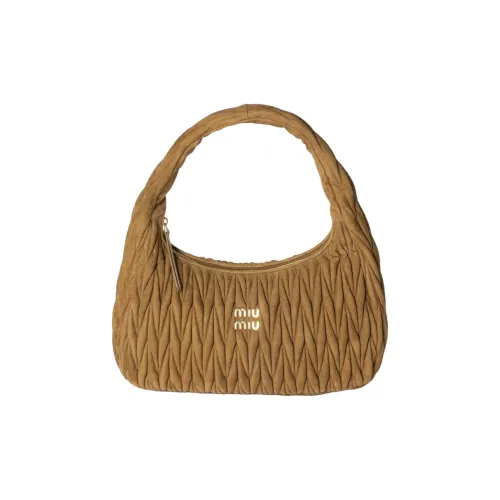 MIU MIU Wander Series Овчина Сумка через плечо Экстра-большая Женская Оливково-зеленая