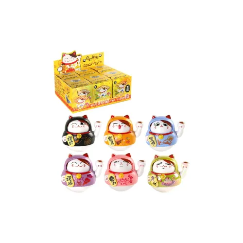 MOKAU Счастливый кот Лицо Изменяющийся Ролик POLY Игрушки Креативные Слепые Коробки Один Mystery Коробка Целая Коробка 6 шт