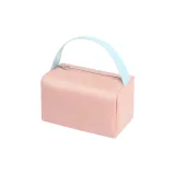 Вишневый цветок Розовый [Однотонный Квадратный Портативный Косметичка]