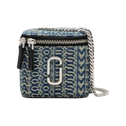MARC JACOBS Монограмма Хлопок Деним Сумка через плечо Сумка на плечо Мини Женская Синяя
