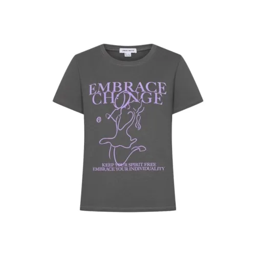 URBAN REVIVO Темно-серые Женские Футболки