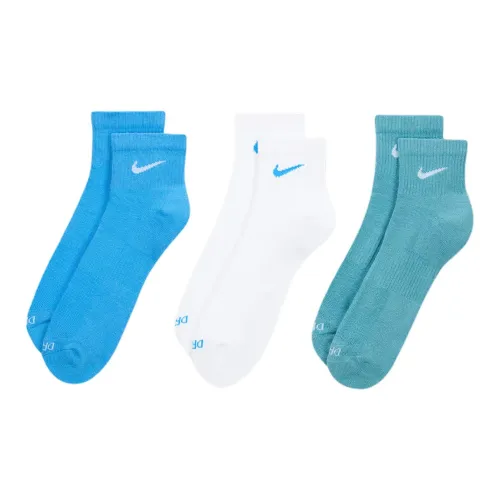 NIKE 3 шт Синий, Белый, Циановый Унисекс Носки