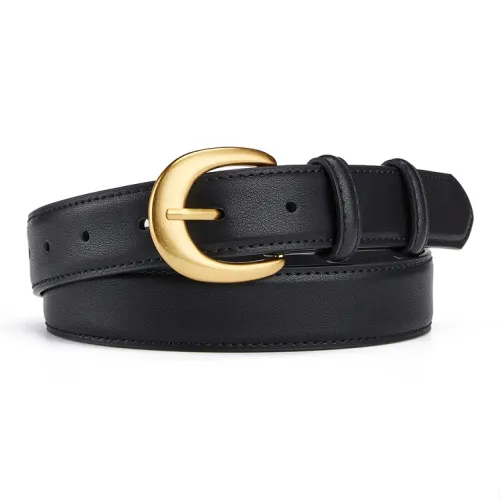 Jeccieziio Ремни из коровьей кожи Женские Золото Ширина 2,8 см