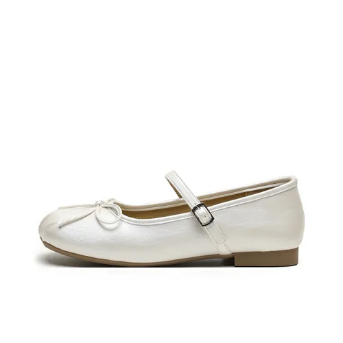 FIVE PLUS Квадратный каблук Mary Jane Женские Туфли Бежевые