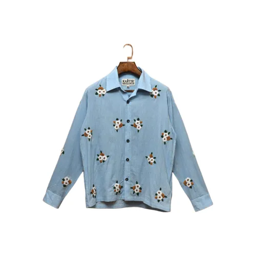 KARTIK RESEARCH Blue Men's Shirts  
KARTIK RESEARCH Синий Мужские Рубашки