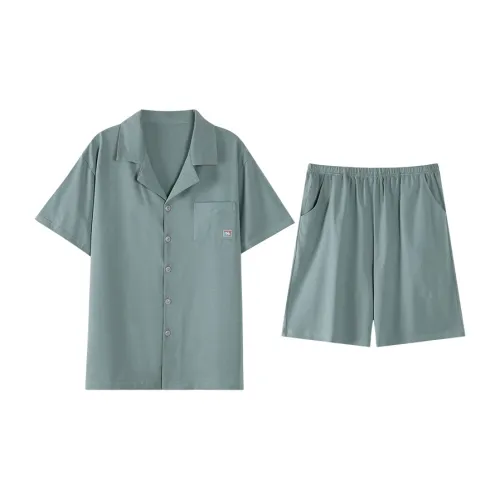 NOME Весенний Летний Кардиган Короткий Рукав Шорты Пижама Мужской Двухкомпонентный Комплект