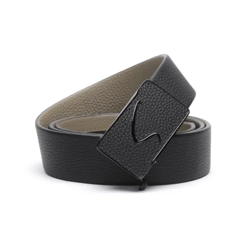 SATCHI Ремни из коровьей кожи Мужской Черный Хаки Ширина 3,4CM