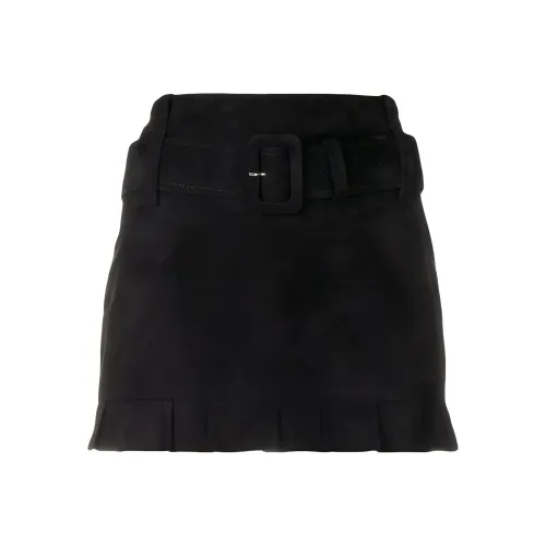 PRADA SS21 Кожаные короткие юбки Женские Черный