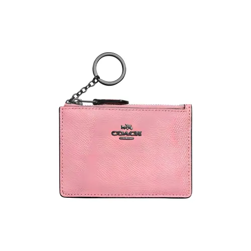COACH Mini Id Skinny кожаный держатель для карт мини женский розовый