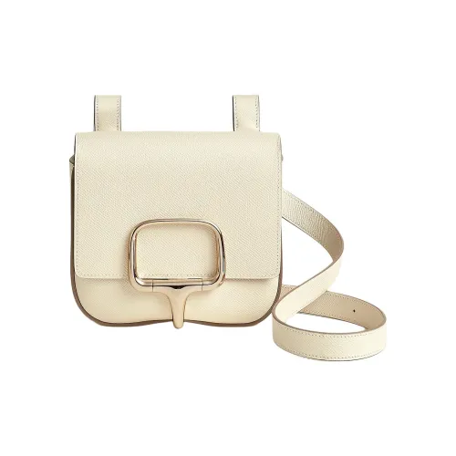 HERMES Della Cavalleria Epsom Телячья кожа Сумка через плечо Мини Женская I2 Nata Кремовый белый