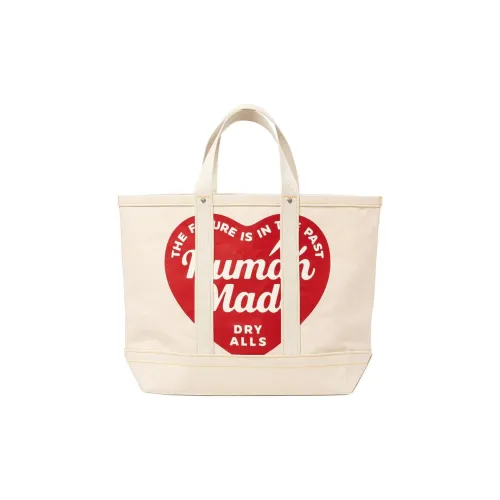 Human Made Хлопок Тоут Сумка Сумка для покупок Сумка Большая Унисекс Белая