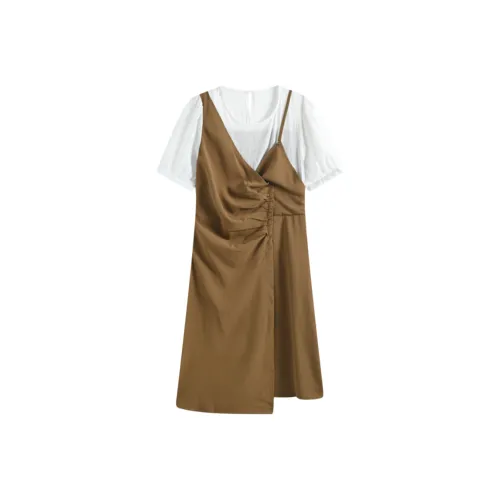 GEZITAI Короткое платье с короткими рукавами женское