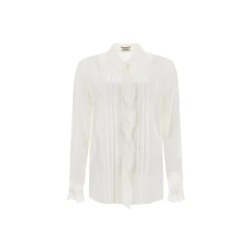 SAINT LAURENT Рубашка Женская Белая