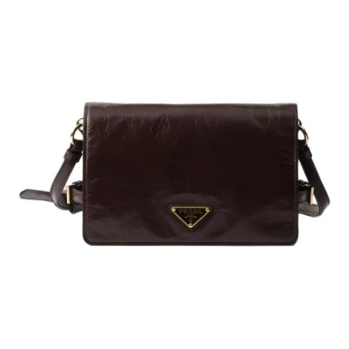 PRADA Сумка через плечо из телячьей кожи сумка на плечо женская темно-коричневая