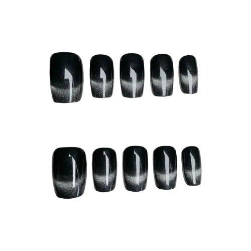 Gentle Welcome Черный Smile Cat Eye False Nail Short Gothic Gradient Solid Color
