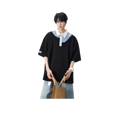 NANSHI Черное унисекс-поло