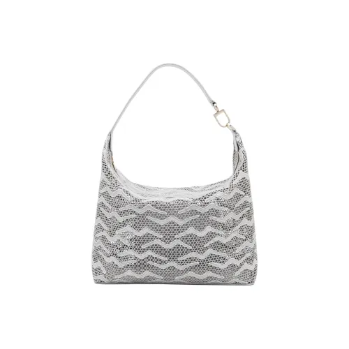 AMANI La Prima Велюр с Shinny Коровья кожа Сумка через плечо Сумка Большая Женская Серого цвета